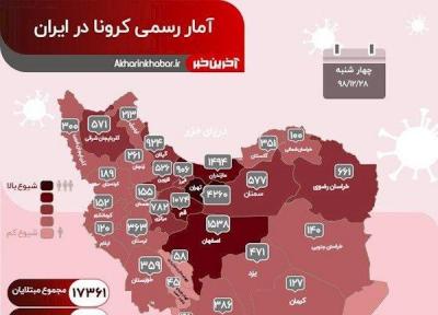 کرونا 30 روز پس از حضور در ایران؛ بیش از 17 هزار مبتلا و 1100 کشته